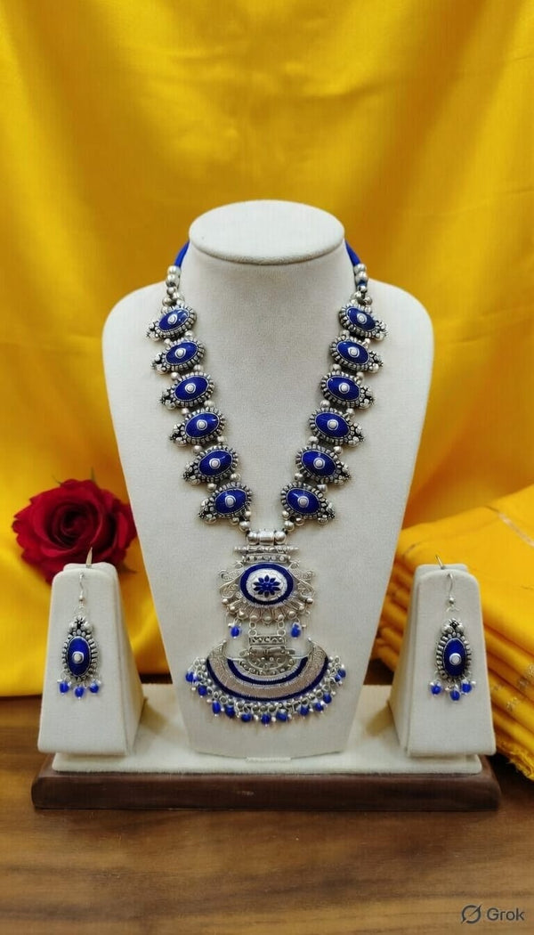 Oceanic Oxidized Charm Necklace Set