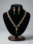 AD emerald Green stones goldel Jewellery Set-02