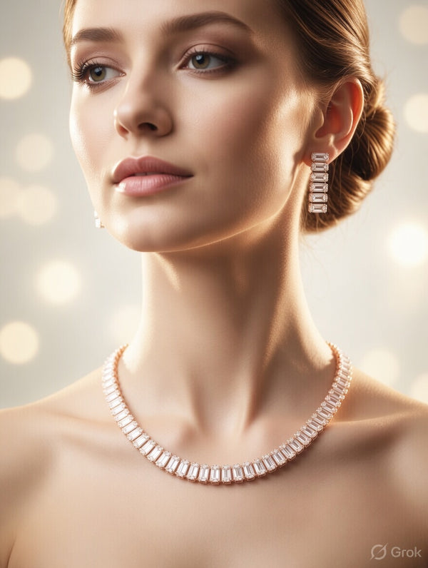 Rose Gold AD Elegance Necklace Set-01