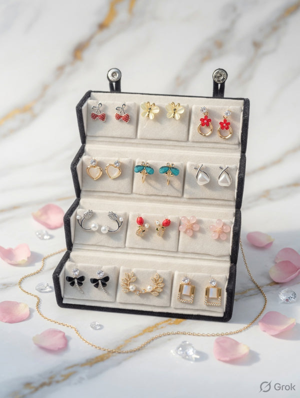 12 Pair Earrings Combo Set