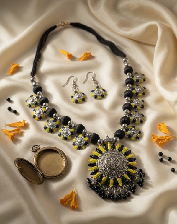 Sunflower Charm Handmade Necklace Set