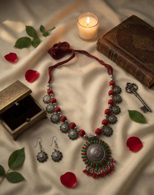 Sunflower Charm Handmade Necklace Set
