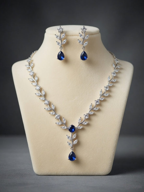 AD soft blush stones Jewellery Set-08