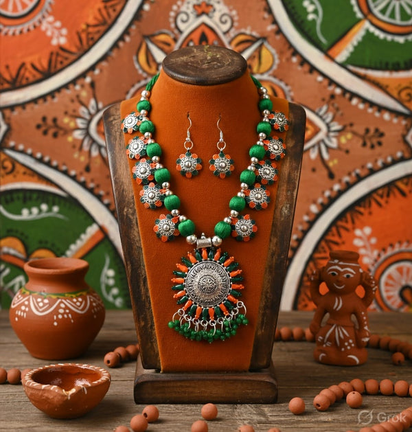 Oxidised Elegance Necklace Set