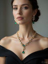 AD emerald Green stones goldel Jewellery Set-02