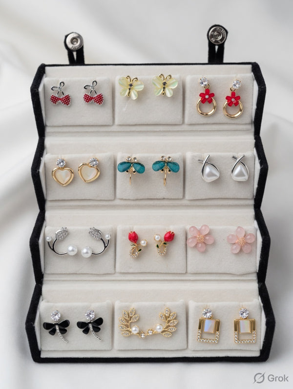 12 Pair Earrings Combo Set