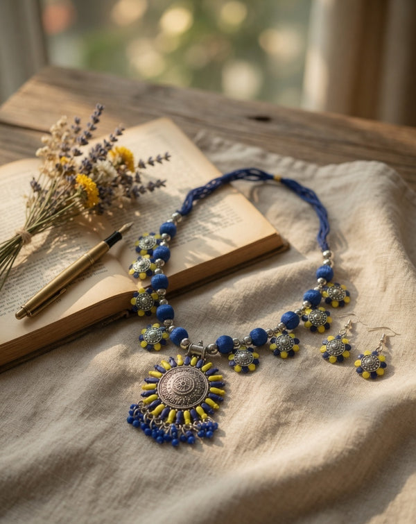 Sunflower Charm Handmade Necklace Set