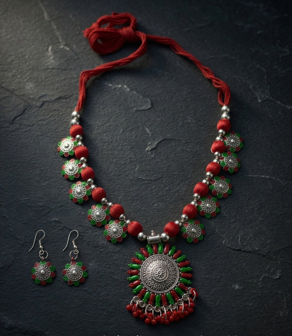 Sunflower Charm Handmade Necklace Set
