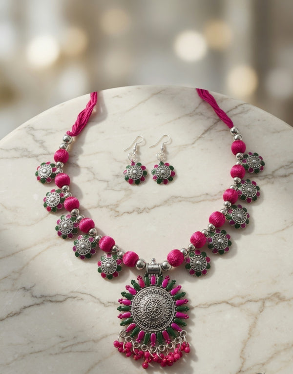 Sunflower Charm Handmade Necklace Set