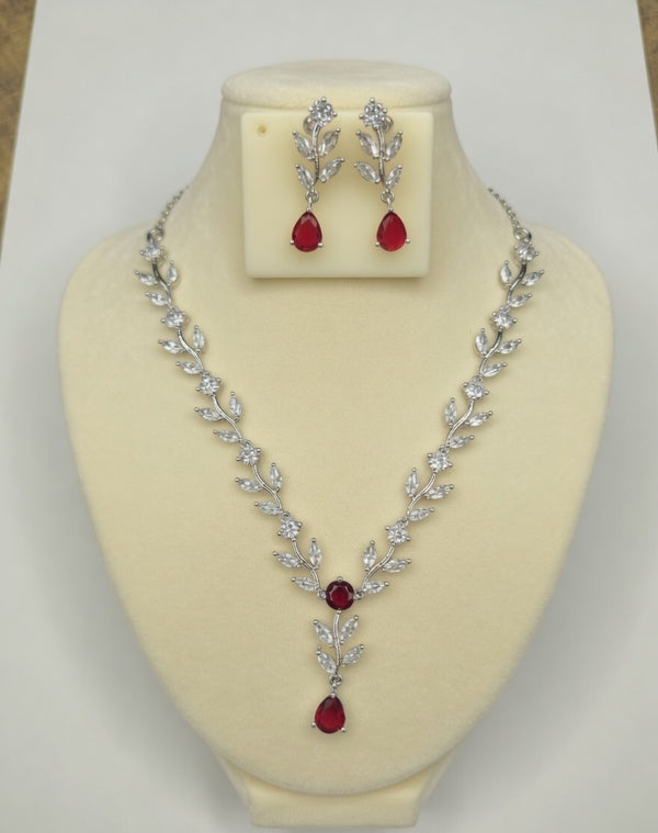 AD soft blush stones Jewellery Set-08
